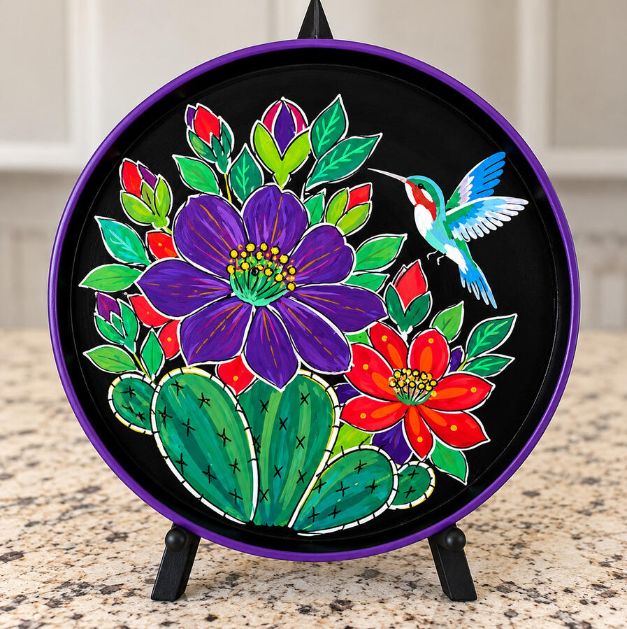 Cactis and Hummingbird